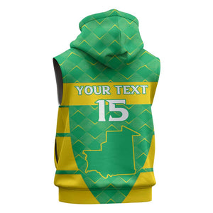 Custom Mauritania Beach Soccer 2025 Sleeveless Hoodie Allez Al-Murabitun - African Pride