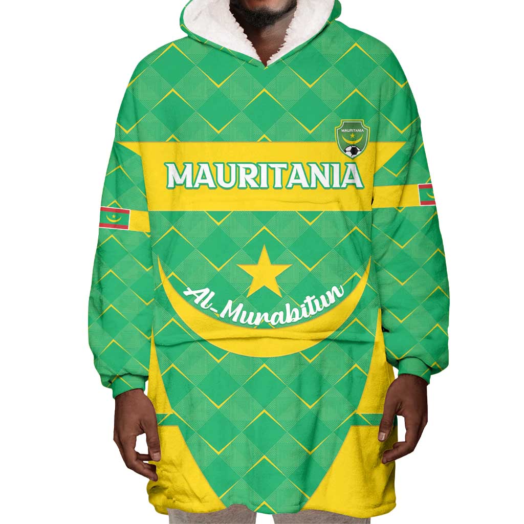 Custom Mauritania Beach Soccer 2025 Wearable Blanket Hoodie Allez Al-Murabitun