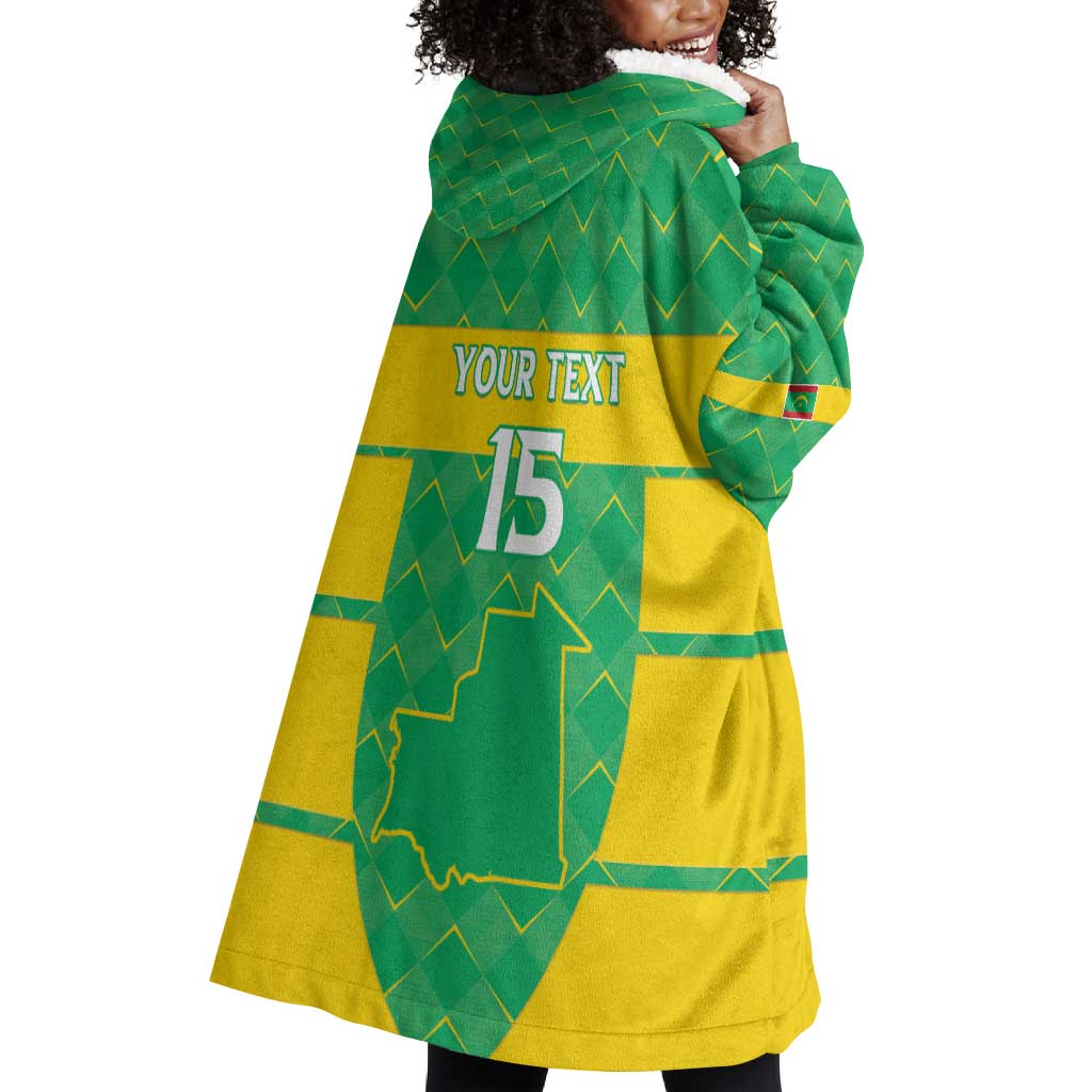 Custom Mauritania Beach Soccer 2025 Wearable Blanket Hoodie Allez Al-Murabitun