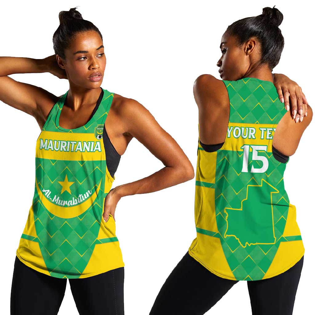 Custom Mauritania Beach Soccer 2025 Women Racerback Tank Allez Al-Murabitun
