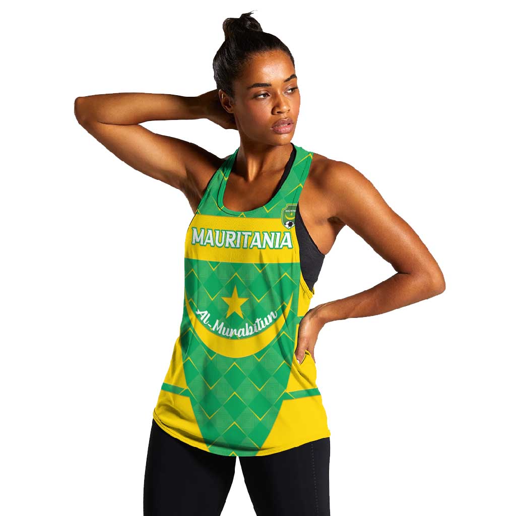 Custom Mauritania Beach Soccer 2025 Women Racerback Tank Allez Al-Murabitun