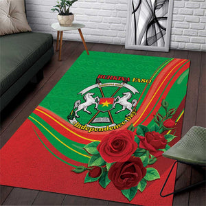 Burkina Faso Independence Day Area Rug Coat Of Arms African Pattern