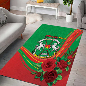 Burkina Faso Independence Day Area Rug Coat Of Arms African Pattern