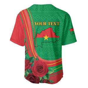 Personalised Burkina Faso Independence Day Baseball Jersey Coat Of Arms African Pattern