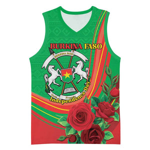 Personalised Burkina Faso Independence Day Basketball Jersey Coat Of Arms African Pattern - African Pride