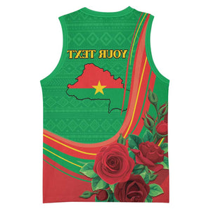 Personalised Burkina Faso Independence Day Basketball Jersey Coat Of Arms African Pattern - African Pride
