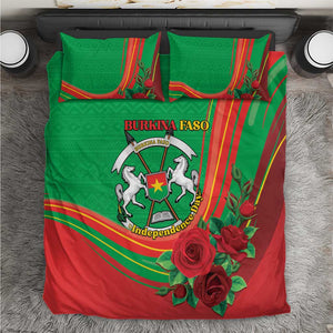 Burkina Faso Independence Day Bedding Set Coat Of Arms African Pattern