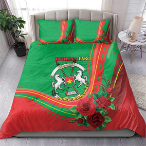 Burkina Faso Independence Day Bedding Set Coat Of Arms African Pattern