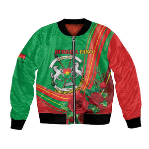 Personalised Burkina Faso Independence Day Bomber Jacket Coat Of Arms African Pattern