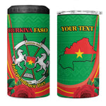 Personalised Burkina Faso Independence Day 4 in 1 Can Cooler Tumbler Coat Of Arms African Pattern