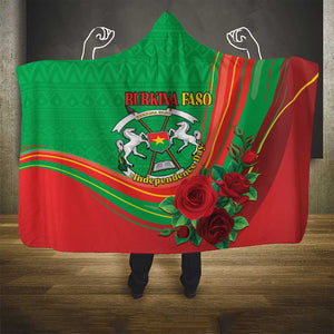Burkina Faso Independence Day Hooded Blanket Coat Of Arms African Pattern