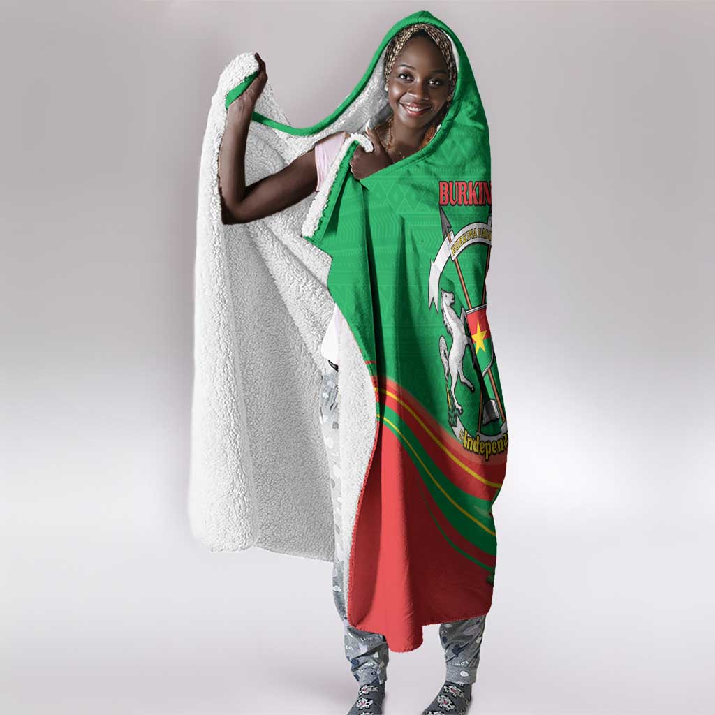 Burkina Faso Independence Day Hooded Blanket Coat Of Arms African Pattern