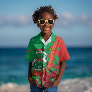 Personalised Burkina Faso Independence Day Kid Hawaiian Shirt Coat Of Arms African Pattern