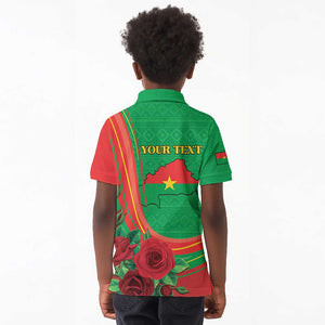 Personalised Burkina Faso Independence Day Kid Polo Shirt Coat Of Arms African Pattern
