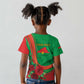 Personalised Burkina Faso Independence Day Kid T shirt Coat Of Arms African Pattern
