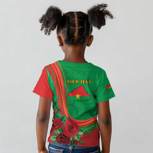 Personalised Burkina Faso Independence Day Kid T shirt Coat Of Arms African Pattern