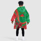Personalised Burkina Faso Independence Day Kid Wearable Blanket Hoodie Coat Of Arms African Pattern