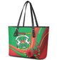Burkina Faso Independence Day Leather Tote Bag Coat Of Arms African Pattern