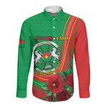 Personalised Burkina Faso Independence Day Long Sleeve Button Shirt Coat Of Arms African Pattern