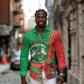 Personalised Burkina Faso Independence Day Long Sleeve Button Shirt Coat Of Arms African Pattern