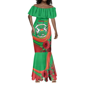 Personalised Burkina Faso Independence Day Mermaid Dress Coat Of Arms African Pattern