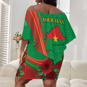 Personalised Burkina Faso Independence Day Off Shoulder Short Dress Coat Of Arms African Pattern