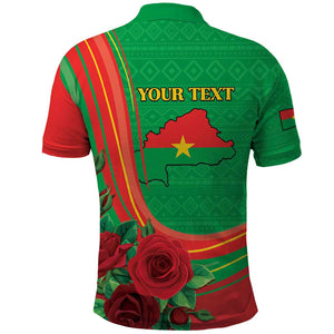 Personalised Burkina Faso Independence Day Polo Shirt Coat Of Arms African Pattern