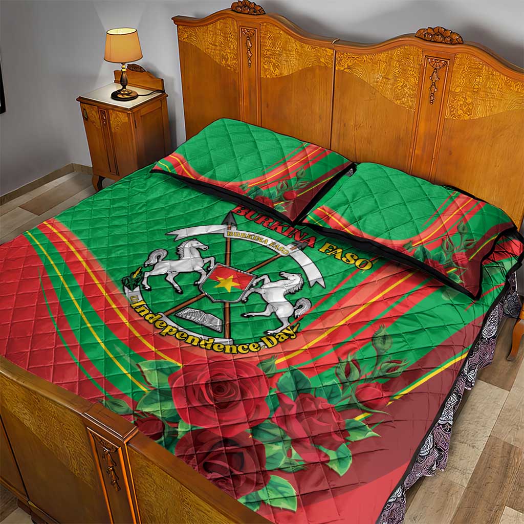 Burkina Faso Independence Day Quilt Bed Set Coat Of Arms African Pattern