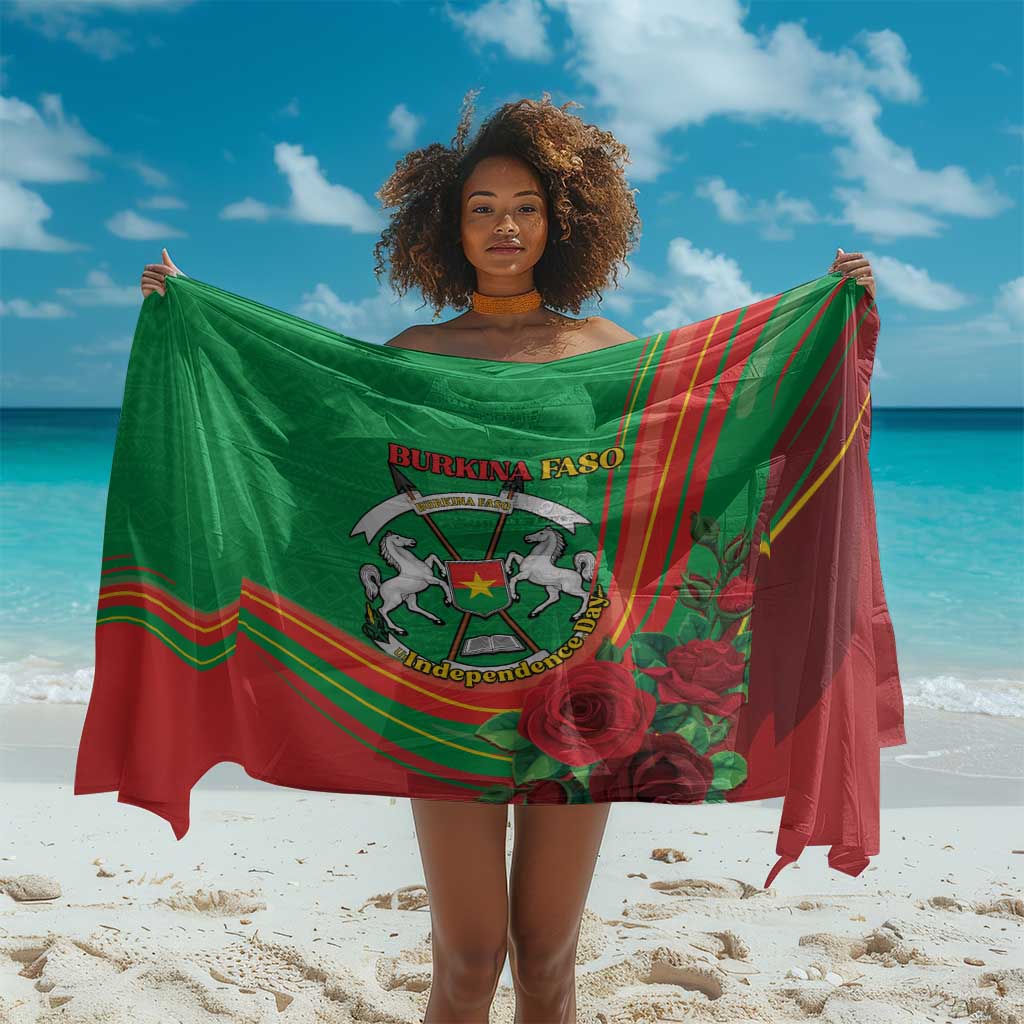 Burkina Faso Independence Day Sarong Coat Of Arms African Pattern