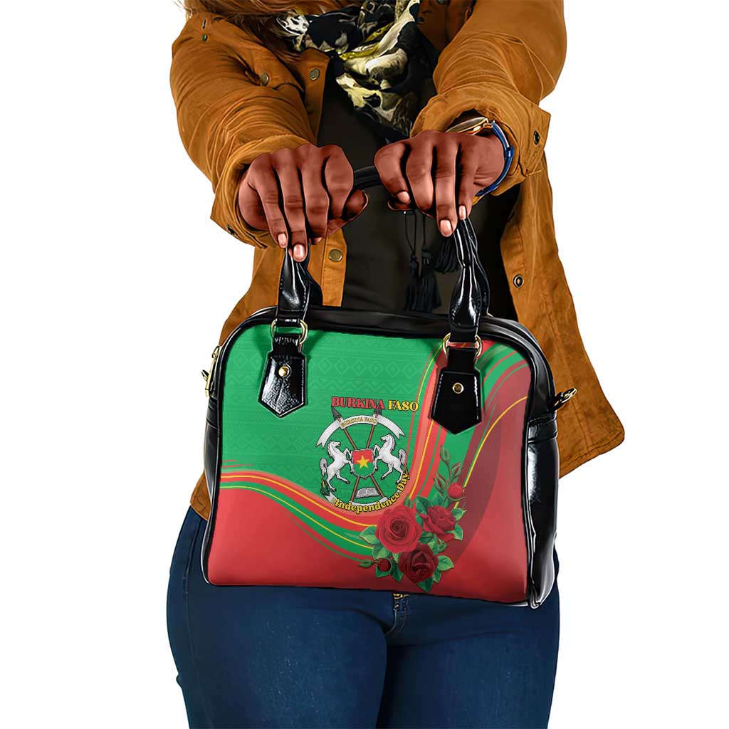 Burkina Faso Independence Day Shoulder Handbag Coat Of Arms African Pattern