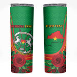 Personalised Burkina Faso Independence Day Skinny Tumbler Coat Of Arms African Pattern