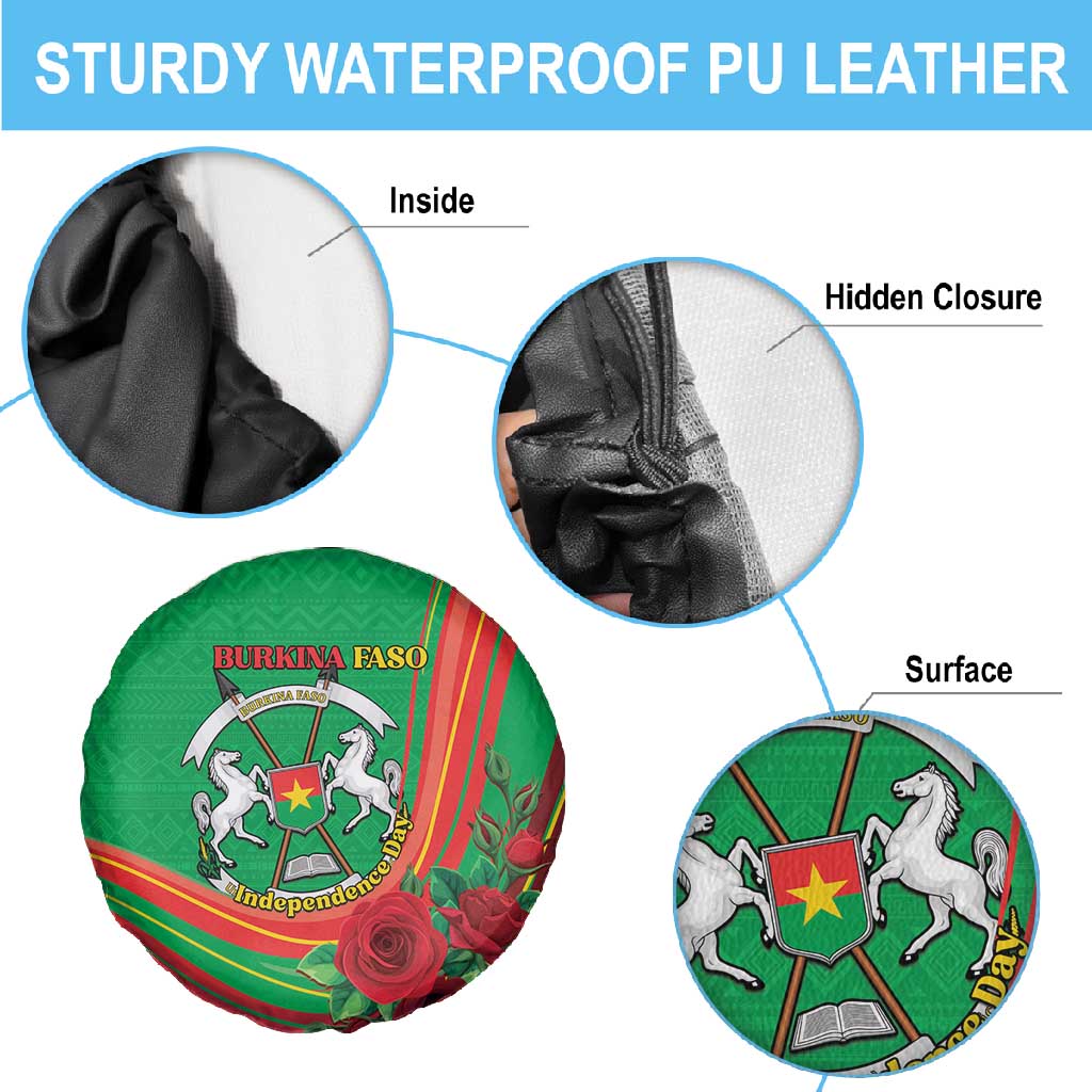 Burkina Faso Independence Day Spare Tire Cover Coat Of Arms African Pattern