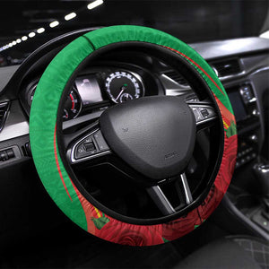 Burkina Faso Independence Day Steering Wheel Cover Coat Of Arms African Pattern