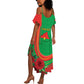 Personalised Burkina Faso Independence Day Summer Maxi Dress Coat Of Arms African Pattern