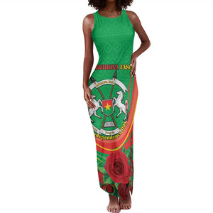 Personalised Burkina Faso Independence Day Tank Maxi Dress Coat Of Arms African Pattern