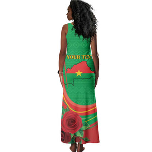 Personalised Burkina Faso Independence Day Tank Maxi Dress Coat Of Arms African Pattern