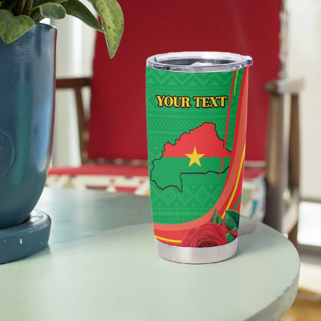 Personalised Burkina Faso Independence Day Tumbler Cup Coat Of Arms African Pattern