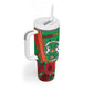 Personalised Burkina Faso Independence Day Tumbler With Handle Coat Of Arms African Pattern