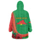 Personalised Burkina Faso Independence Day Wearable Blanket Hoodie Coat Of Arms African Pattern