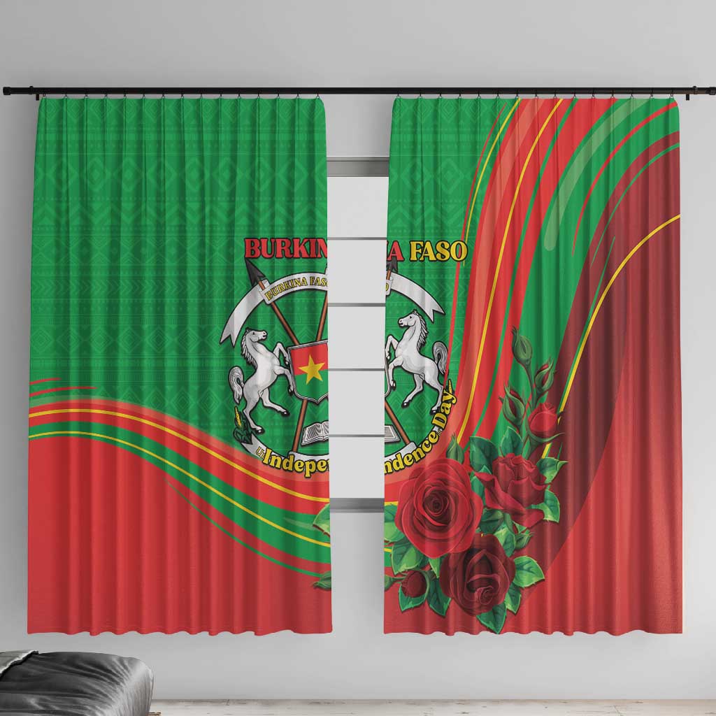 Burkina Faso Independence Day Window Curtain Coat Of Arms African Pattern