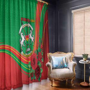 Burkina Faso Independence Day Window Curtain Coat Of Arms African Pattern