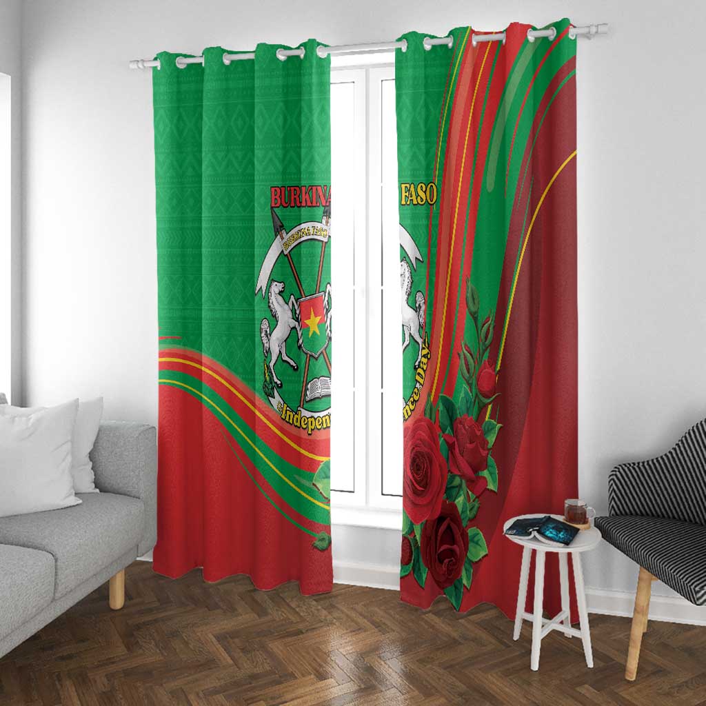Burkina Faso Independence Day Window Curtain Coat Of Arms African Pattern