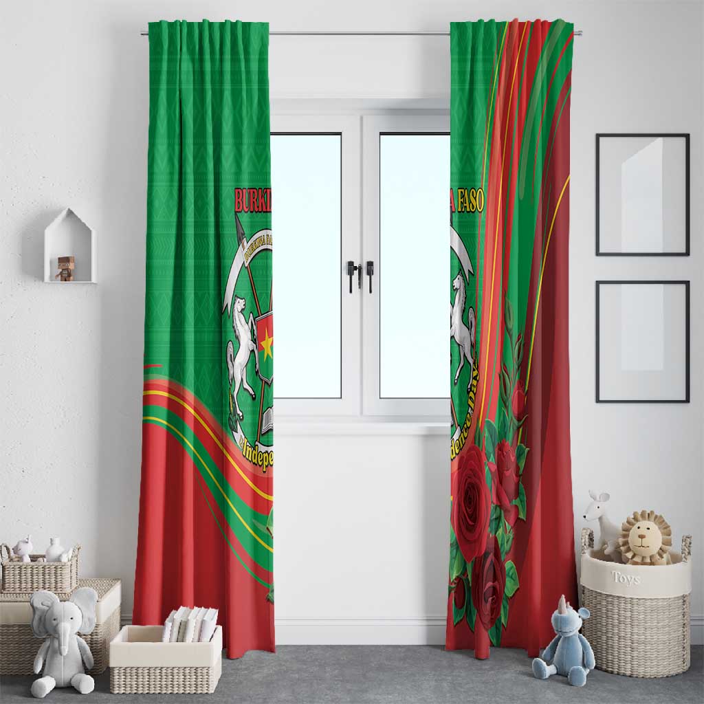 Burkina Faso Independence Day Window Curtain Coat Of Arms African Pattern