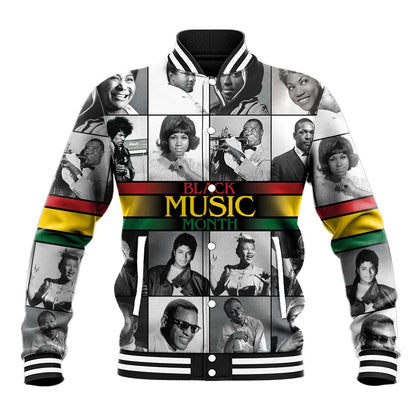 Black Music Month Legends Tribute Baseball Jacket