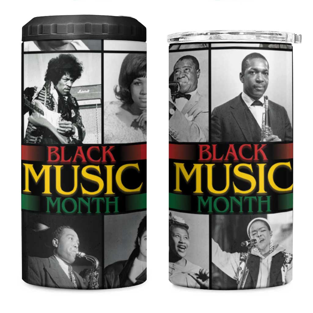Black Music Month Legends Tribute 4 in 1 Can Cooler Tumbler