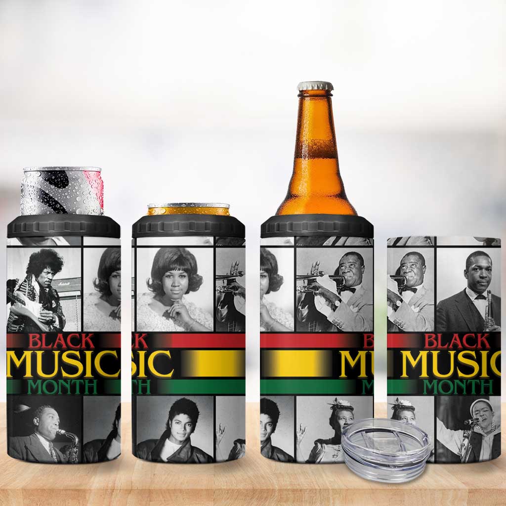 Black Music Month Legends Tribute 4 in 1 Can Cooler Tumbler