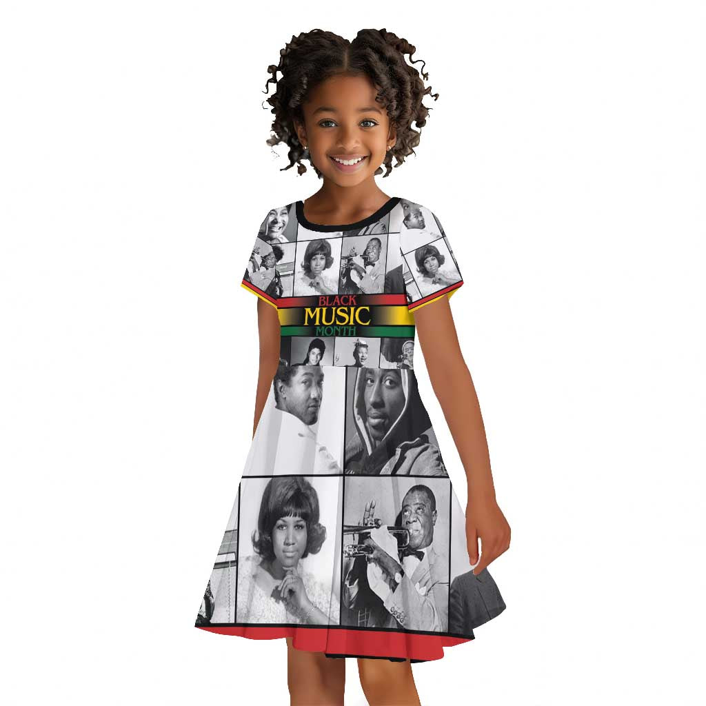 Black Music Month Legends Tribute Kid Short Sleeve Dress