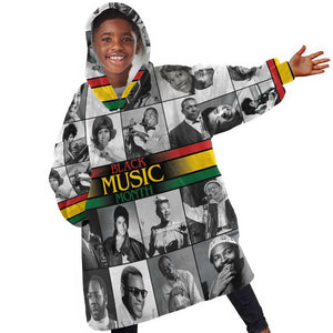 Black Music Month Legends Tribute Kid Wearable Blanket Hoodie