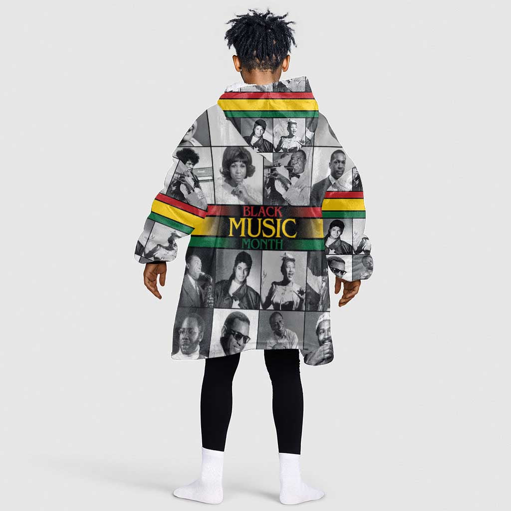Black Music Month Legends Tribute Kid Wearable Blanket Hoodie