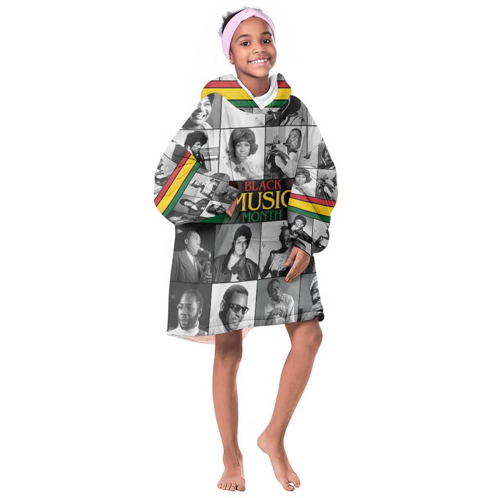Black Music Month Legends Tribute Kid Wearable Blanket Hoodie